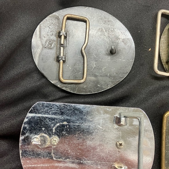 Assorted Lot of 6 of Vintage Belt Buckles Brass Silver Novelty - Picture 9 of 13